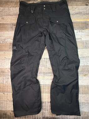 Salomon Mens Large Insulated Ski Pants Snowboard Black 10K AdvancedSkin Gorpcore